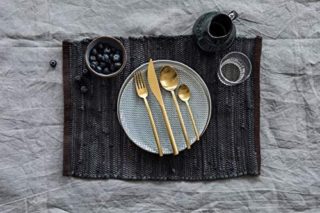 Brushed gold place setting