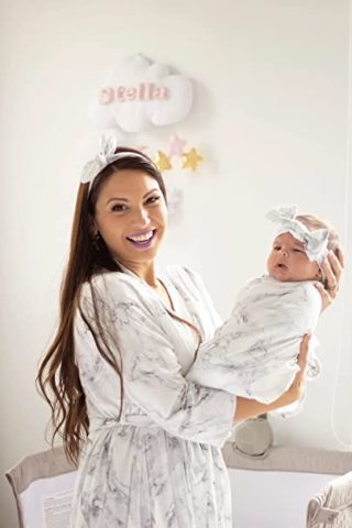 maternity robe and baby blanket matching set
