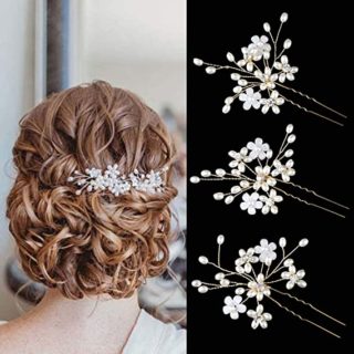 Floral Crystal Hair Pins