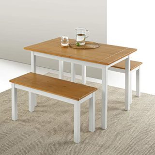 Dining table with two benches
