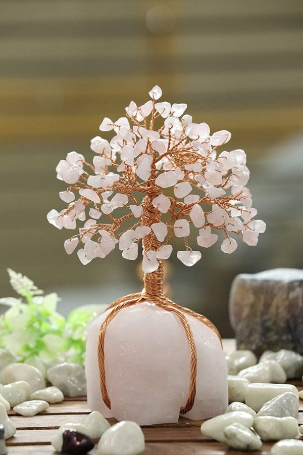 rose quartz crystal tree