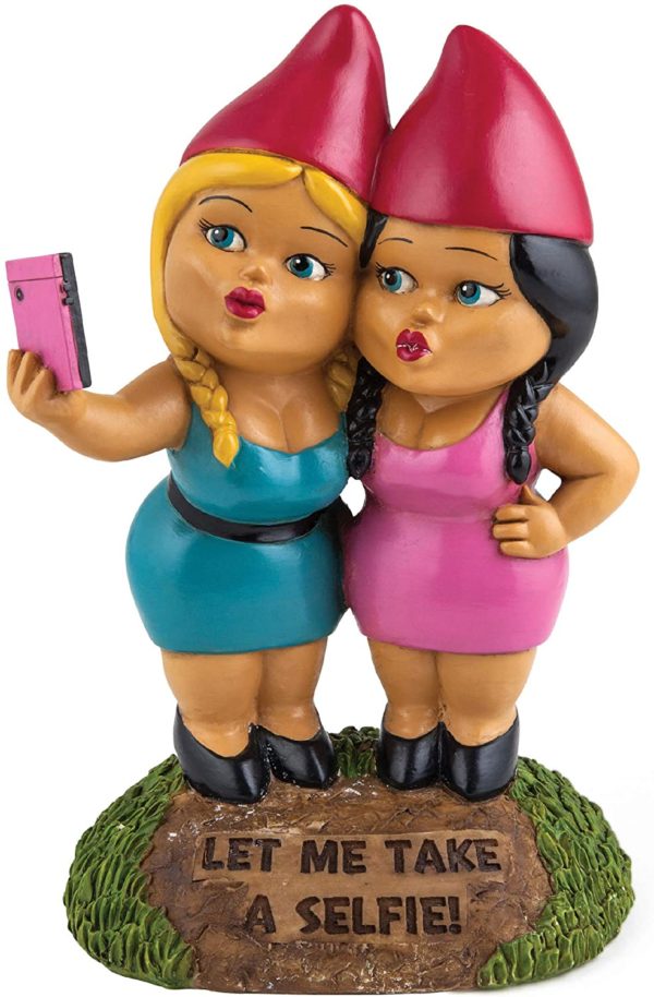 The Selfie Sisters Garden Gnome
