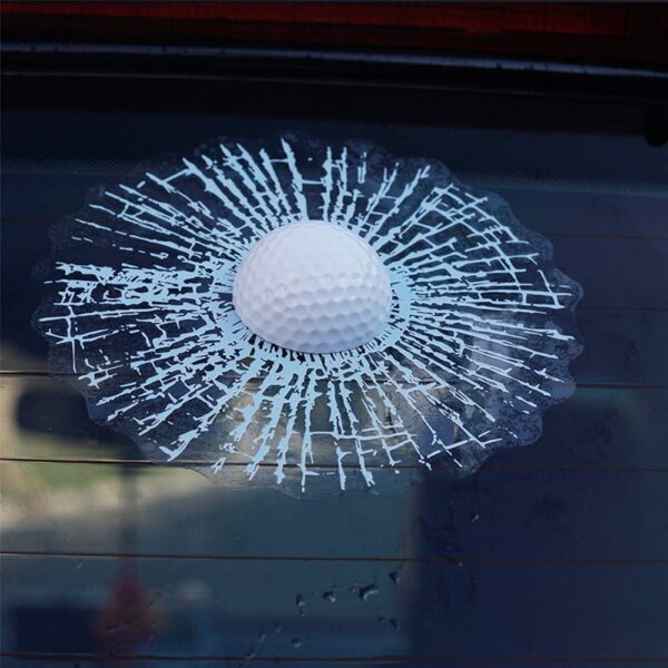 Broken-Glass Golf Ball Sticker